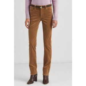 Lauren Ralph Lauren Stretch Corduroy Mid Rise Straight Pants Camel Size 8X32